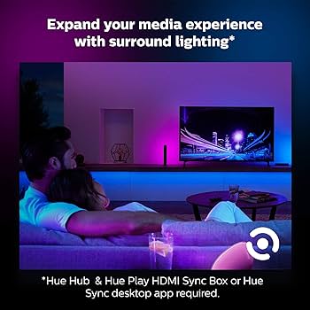 Amazon.com: Philips Hue Bluetooth Smart Lightstrip Plus 5ft